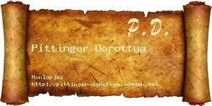 Pittinger Dorottya névjegykártya